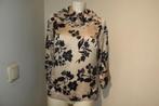 Etro zijden top opstaande roesel kraag in motief print IT 42, Etro, Verzenden, Beige, Maat 36 (S)