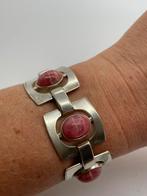 Z869 Prachtige zilveren modernist armband, Ophalen of Verzenden, Zilver, Armband, Met edelsteen