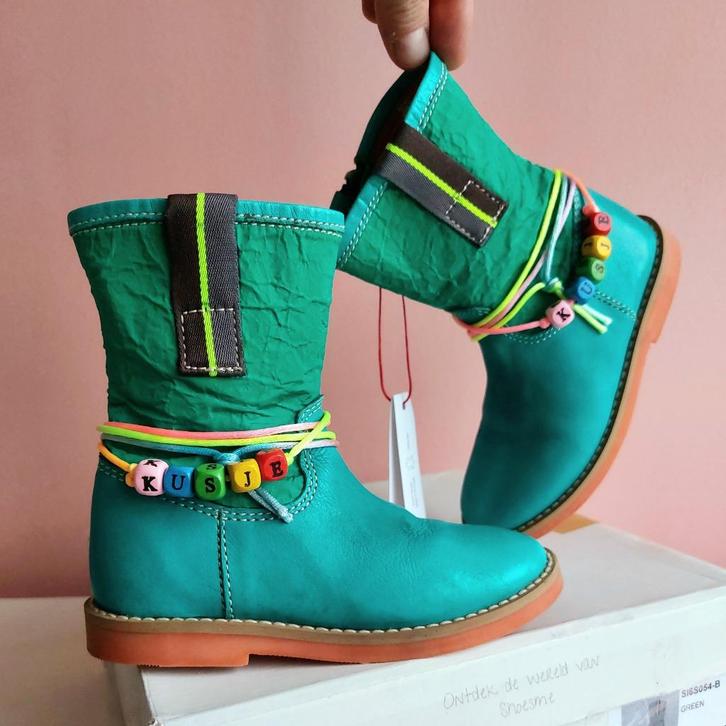 Shoesme halfhoge laarsjes maat 25 groen/turquoise, Kinderen en Baby's, Kinderkleding | Schoenen en Sokken, Zo goed als nieuw, Laarzen