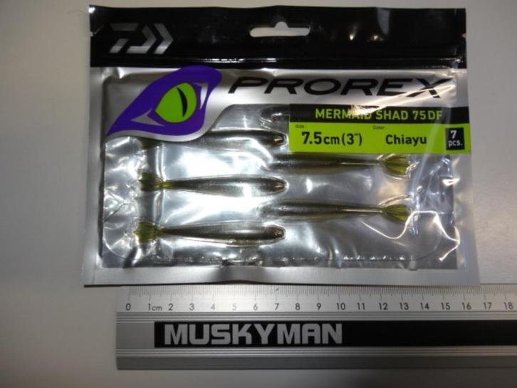 Kunstaas: Daiwa Prorex Mermaid Shad 75DF shads, Watersport en Boten, Hengelsport | Roofvissen, Nieuw, Overige typen, Verzenden