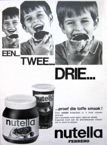 4 vintage advertenties Ferrero Nutella 65-79 chocopasta beschikbaar voor biedingen