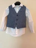 Wit overhem en grijs giletje mt 122, Kinderen en Baby's, Kinderkleding | Maat 122, Ophalen of Verzenden, Zo goed als nieuw, Jongen