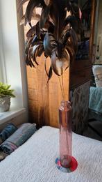Vaas met decoratieve veren, Huis en Inrichting, Woonaccessoires | Vazen, Ophalen, Overige kleuren, Minder dan 50 cm, Glas
