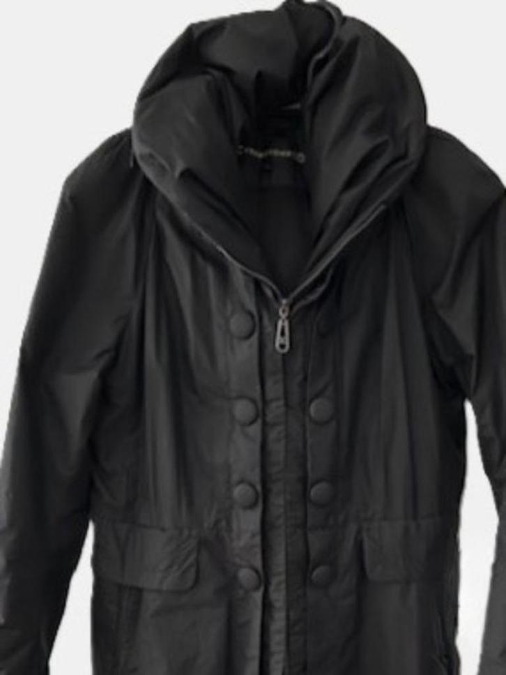 CREENSTONE lange jas zwart 42 CA32 828, Kleding | Dames, Jassen | Winter, Zo goed als nieuw, Maat 42/44 (L), Zwart, Verzenden