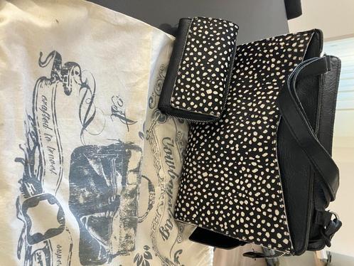 Cowboysbag tas en portemonnee zwart ponyhair dots, Sieraden, Tassen en Uiterlijk, Tassen | Damestassen, Nieuw, Handtas, Zwart