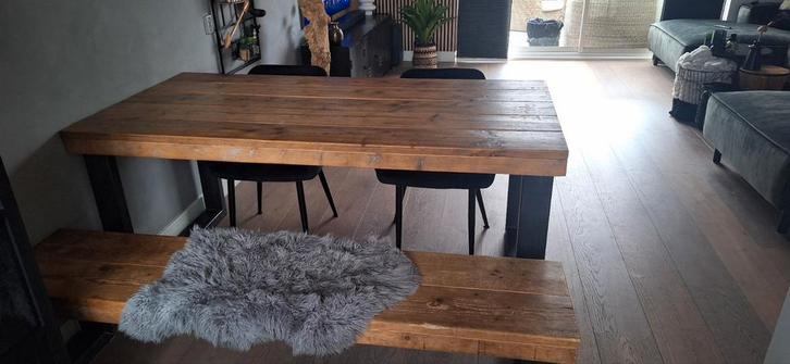 steigerhout, Huis en Inrichting, Tafels | Eettafels, Gebruikt, 50 tot 100 cm, 150 tot 200 cm, Vier personen, Rechthoekig, Overige materialen