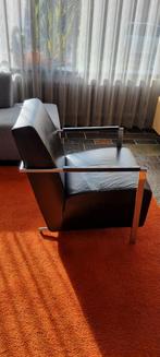 2 Harvink Alowa Lederen Stoelen, Huis en Inrichting, Fauteuils, Ophalen, Gebruikt, Minder dan 75 cm, Metaal