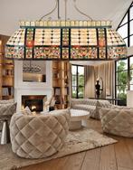Grote Tiffany hanglamp/keukenlamp/woonkamerlamp, Huis en Inrichting, Lampen | Hanglampen, Ophalen, Zo goed als nieuw, Glas