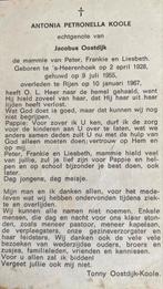 Antonia Petronella Koole S,Heerenhoek 1928, Ophalen of Verzenden, Bidprentje