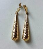 9 kt gouden oorbellen: pegel hangers. Jaren '70 / '80, Ophalen of Verzenden, Goud, Oorbellen
