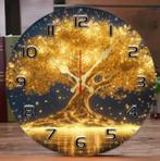 Ronde wandklok van hout Lichtgevende Levensboom (25cm), Huis en Inrichting, Woonaccessoires | Klokken, Ophalen of Verzenden, Nieuw