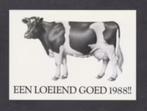 Friese Koe Zwart Wit Een Loeiend Goed 1988., Ophalen of Verzenden, 1980 tot heden, Ongelopen, Overige soorten