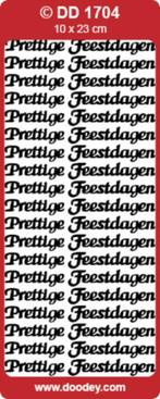 Doodey DD 1704 Prettige Feestdagen 19 x zilver stickervel, Nieuw, Sticker, Ophalen of Verzenden