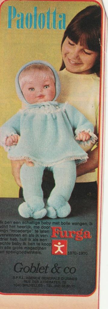 Retro reclame 1974 Furga pop speelgoed babypop beschikbaar voor biedingen