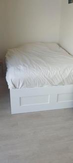 Ikea bed Brimnes 140 x 200, Ophalen, Gebruikt, Wit, Tweepersoons