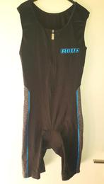 Wielerbroek AGU mt. S zwart/grijs/blauw met schouderband, Ophalen of Verzenden, Zo goed als nieuw, Kleding