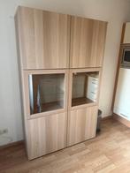 Houten Vitrinekast met Glazen Deuren, Antiek en Kunst, Antiek | Meubels | Kasten, Ophalen