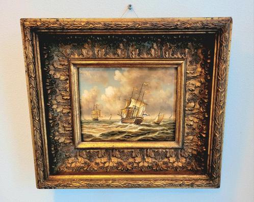 Olieverfschilderij A.P Schipperus - zicht op zee, Antiek en Kunst, Kunst | Schilderijen | Klassiek, Ophalen of Verzenden
