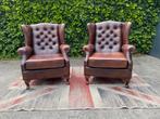 Schapen leren Wingchairs 2 x oorfauteuils !!!!, Huis en Inrichting, Fauteuils, Ophalen, Schapen leren Wingchairs 2 x oorfauteuils