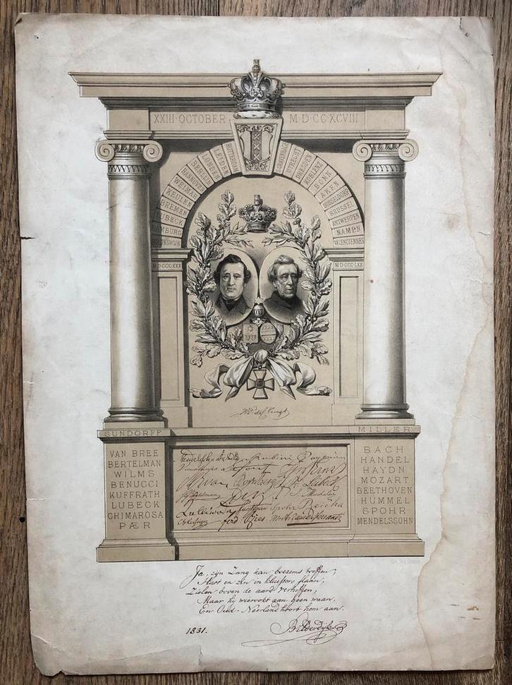 Oude prent: Willem Bilderdijk, Antiek en Kunst, Kunst | Etsen en Gravures, Ophalen of Verzenden