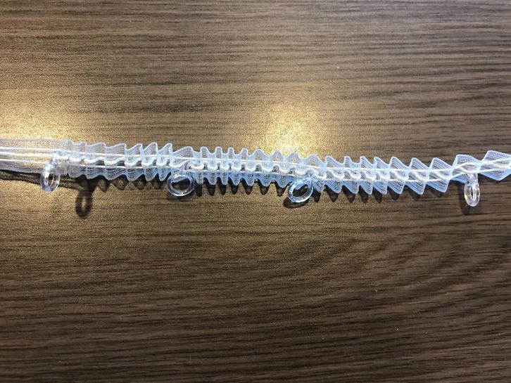 Transparant Optrekband + ringetjes met koorden Vouwgordijn, Hobby en Vrije tijd, Naaien en Fournituren, Nieuw, Lint, Band of Elastiek
