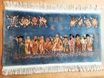 Chinese oude handgeknoopt wandtapijt van (Confucius)137x70cm, Crème, 100 tot 150 cm, Zo goed als nieuw, Rechthoekig