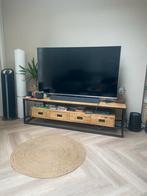 Tv Meubel Mangohout & Metaal, Ophalen, Gebruikt, 150 tot 200 cm, Minder dan 100 cm