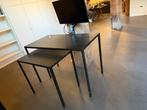 Studio bakker bureau met leren blad – strak design, 2-delig, Ophalen, Gebruikt, Bureau