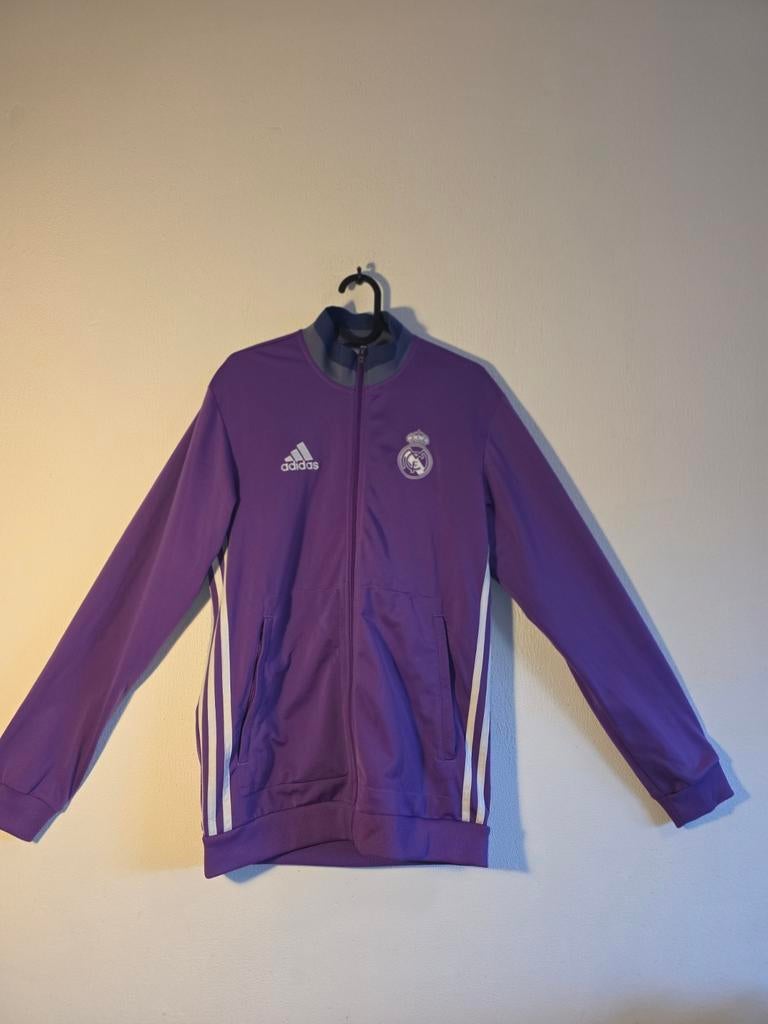 Adidas Real Madrid Trainingsjas Paars - Zo Goed Als Nieuw, Paars, Ophalen of Verzenden, Zo goed als nieuw, Adidas