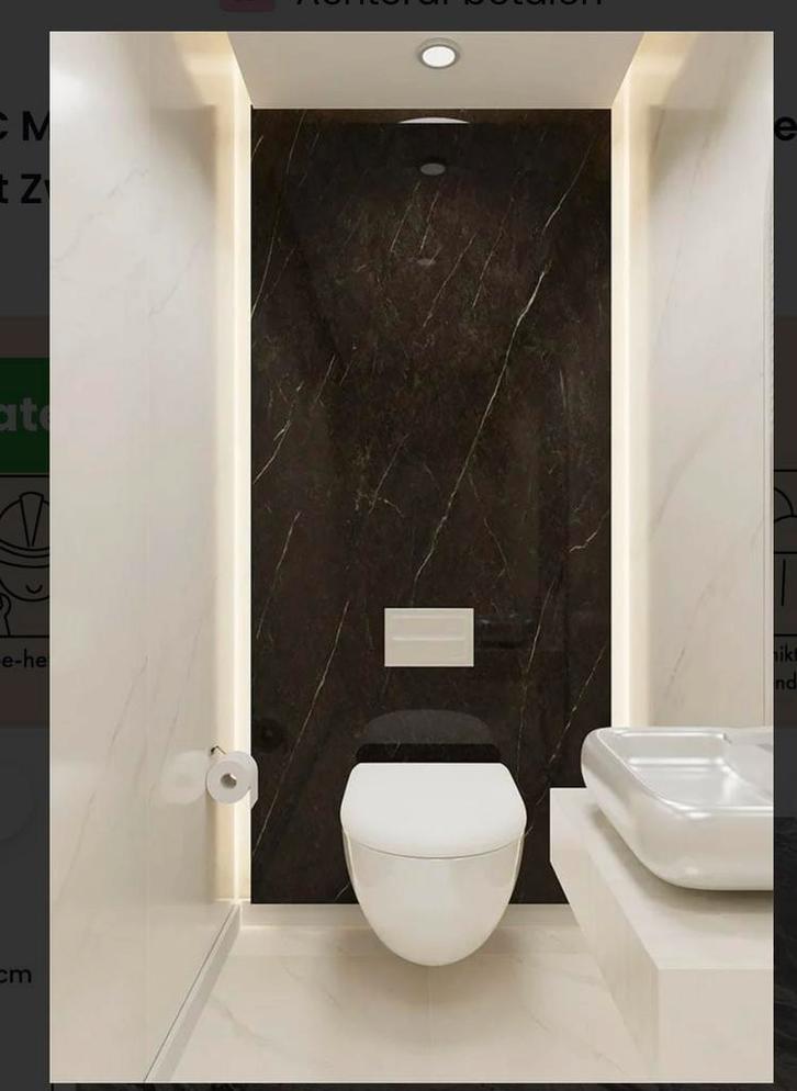 SPC Marmer plaat wandpaneel mat zwart 120x260x0,35, Huis en Inrichting, Badkamer | Complete badkamers, Nieuw, Ophalen