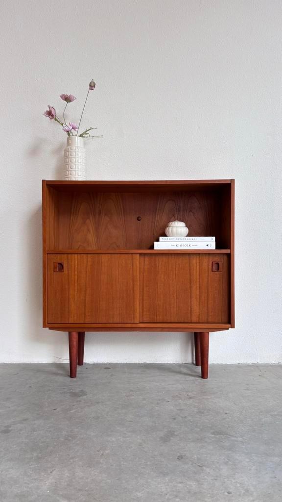 VINTAGE | DEENS | KASTJE | SCHUIFDEUR | TEAK, Huis en Inrichting, Kasten | Secretaires, Gebruikt, Ophalen