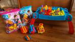 Mega bloks speeltafel/bouwtafel met extra blokken en trein, Ophalen, Gebruikt