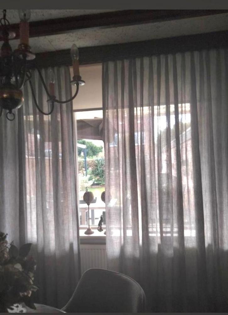 Inbetween gordijnen vlinderplooi licht grijs, Huis en Inrichting, Stoffering | Gordijnen en Lamellen, Nieuw, 200 cm of meer, 200 cm of meer