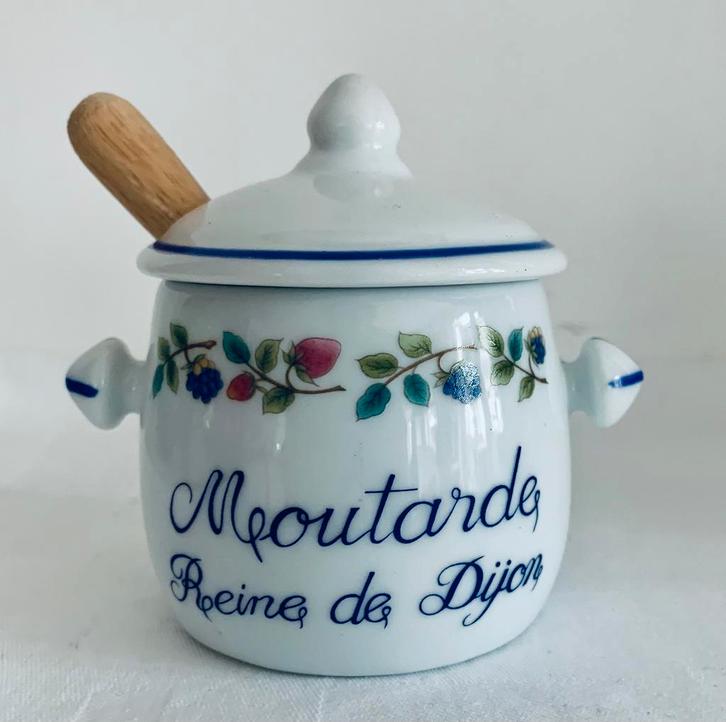 Mosterdpotje Reine de Dijon Revol la Porcelaine France, Huis en Inrichting, Keuken | Servies, Zo goed als nieuw, Overige stijlen