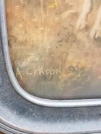 Antieke lijst van de Chicago Portrait Co. , gebold glas., Ophalen