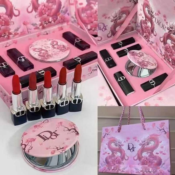 Dior Lipstick Set Limited Edition + Spiegel & Tas, Sieraden, Tassen en Uiterlijk, Uiterlijk | Cosmetica en Make-up, Ophalen of Verzenden