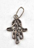 Hand van Fatima, klein vintage filigrain zilveren hanger,, Ophalen