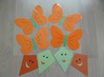 4 Vlinders en 4 vliegers. Gelamineerd. Decoratie., Ophalen of Verzenden, Gebruikt