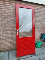 Hardhouten buitendeur met thermopane, Doe-het-zelf en Verbouw, Deuren en Horren, Ophalen, Gebruikt, 80 tot 100 cm, Buitendeur