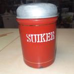 Rood emaille met gouden biezen suiker voorraadbus, Ophalen of Verzenden