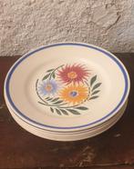 5 oude Franse gebloemde ontbijt bordjes borden, Antiek en Kunst, Antiek | Servies los, Ophalen of Verzenden