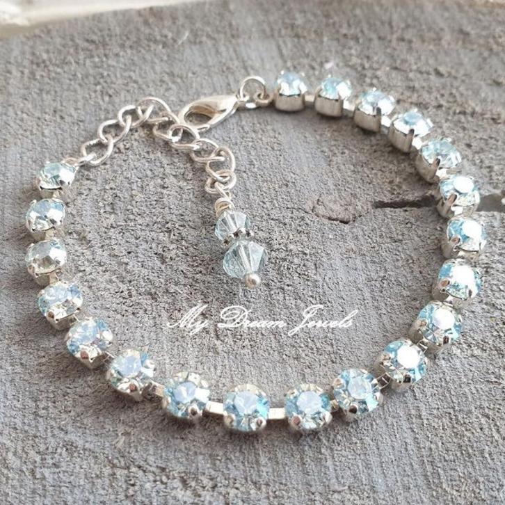 Armband " Ice Azore Blue Moon " met Swarovski Crystal, Sieraden, Tassen en Uiterlijk, Armbanden, Nieuw, Overige materialen, Overige kleuren