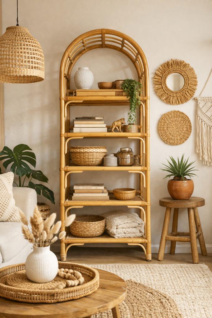 Prachtig vintage rotan etagère, Huis en Inrichting, Woonaccessoires | Etagères, Zo goed als nieuw, Ophalen