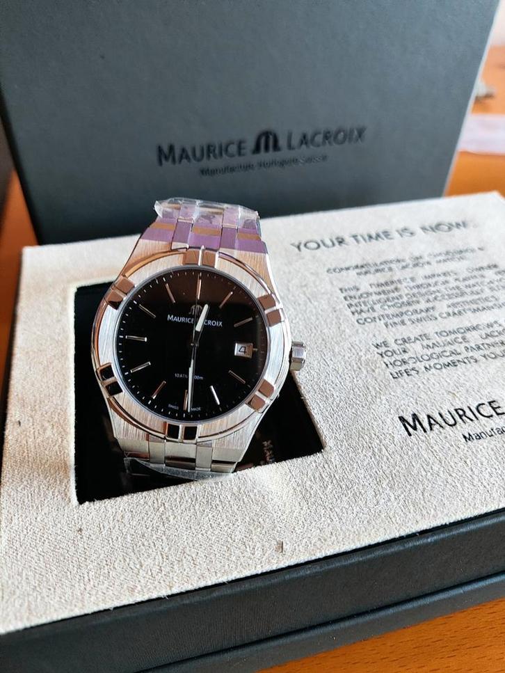 Maurice Lacroix Aikon 40MM quartz zwarte dial, Sieraden, Tassen en Uiterlijk, Horloges | Heren, Zo goed als nieuw, Overige merken