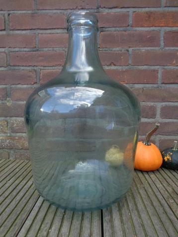 GROTE FRANSE GISTFLES 43 CM HOOG BROCANTE VINTAGE BLAUWGROEN beschikbaar voor biedingen