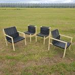Zeer zeldzame seatbelt chairs Gijs Bakker voor Castelijn, Huis en Inrichting, Ophalen, Gebruikt, Zwart, Vier