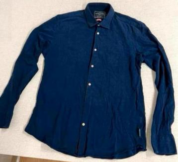 Scotch & soda blauw - overhemd met knopen kraag L slim-fit beschikbaar voor biedingen