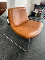 Cognac leren fauteuil in goede staat, Huis en Inrichting, Ophalen, Gebruikt, Bruin, Leer