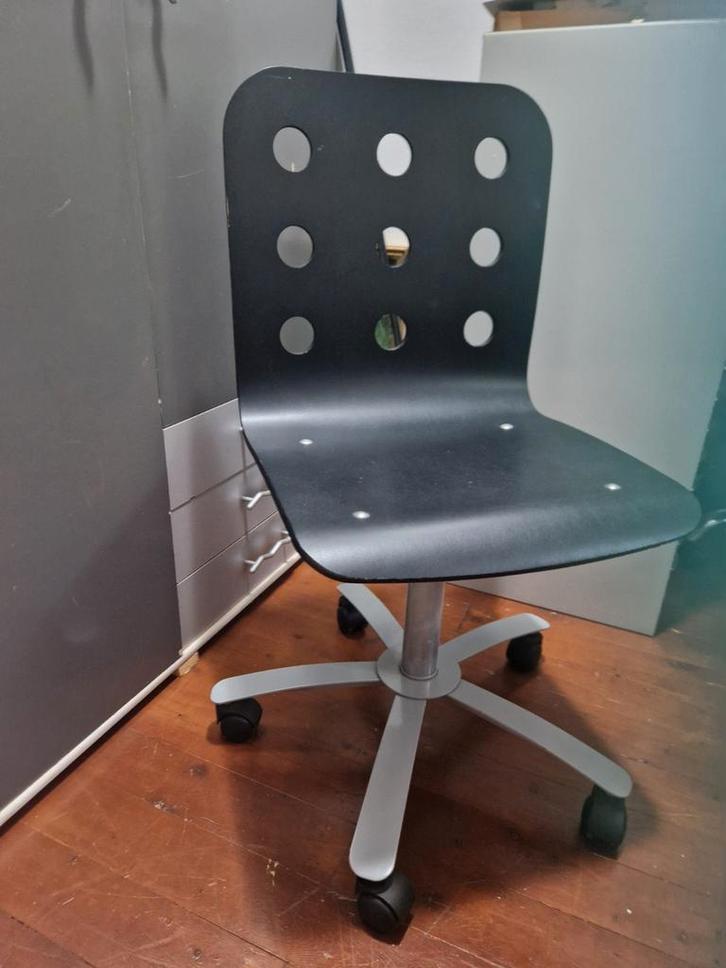 Zwarte Bureaustoel met Wielen, Huis en Inrichting, Bureaustoelen, Gebruikt, Bureaustoel, Zwart, Ophalen