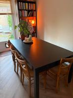 Zwarte houten eettafel (groot!), Huis en Inrichting, Ophalen, 50 tot 100 cm, Zo goed als nieuw, Vijf personen of meer